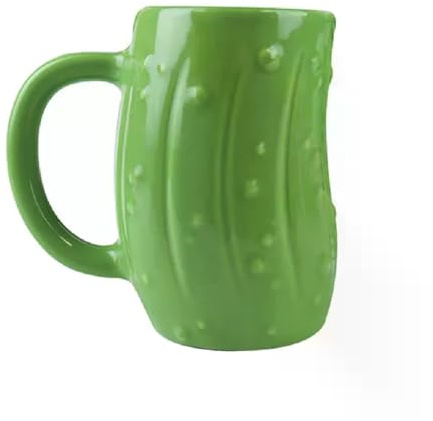 Taza gigante de pepinillos – Taza grande de cerámica de 650 ml, divertida taza de pepinillo para té y café, regalo de cocina