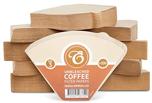 1000 Size 3/102 Coffee Filter Paper Cones, Unbleached by EDESIA ESPRESS