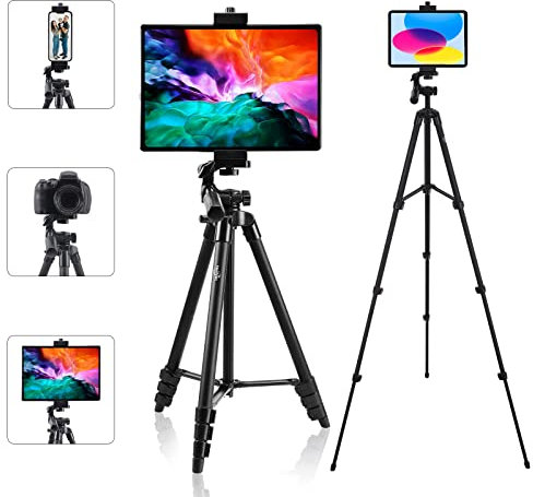 teefeet Tablet Stativ 53 Aluminium Smartphone Stativ ipad Kamera Handy Leicht Reise Selfie Ständer Stativ Schwarz