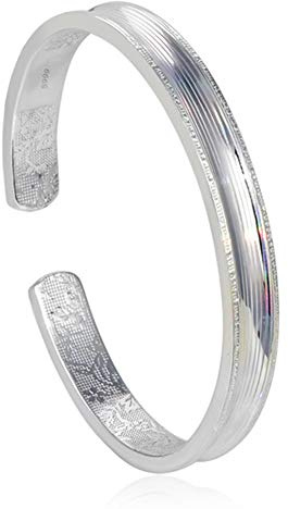 AKT Frau Silber Armband 999 Sterling Silber Charm Armreif Schmuck Verstellbares Armband öffnen