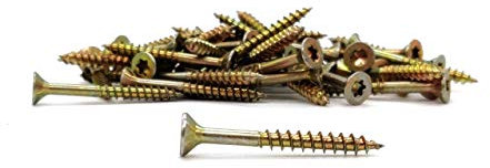adunox-SuperUni Holzschrauben/Spanplattenschrauben mit Teilgewinde, Cutspitze, Fräsrippe, Frässchaft (40 mm Schraubenlänge), gelb verz., TX20-200 Stück (4,0 x 60 mm)