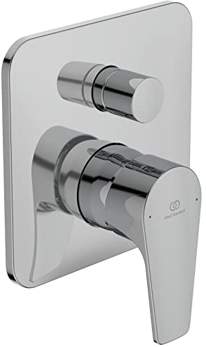 IDEAL STANDARD Cerafine D Mitigeur pour Bain - Douche Encastré 1 Sortie Robinet salle de bain Avec Inverseur A Encastrer Chrome A7348AA