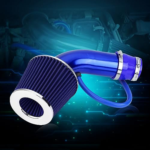 Filtre d'admission d'air | 76mm 3 pouces universel voiture filtre d'admission d'air froid kit de tuyau d'induction en alu um(bleu) filtre a air sport 325i air intake