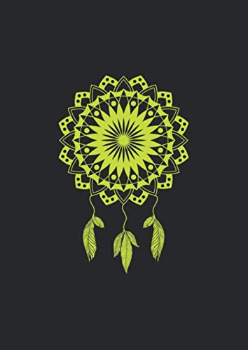 A4 Notizbuch kariert mit Softcover Design: Grüner Traumfänger Dreamcatcher Glück Symbol Schiemanen: 120 karierte DIN A4 Seiten