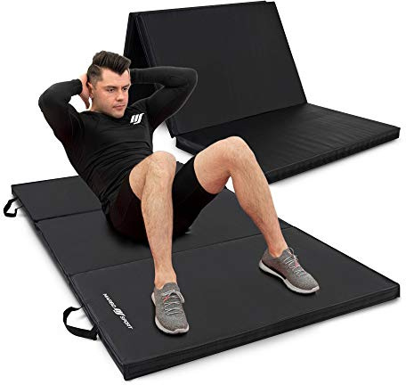 Marbo Sport Stabile Klappmatte mit Klettverschluss 180 x 90 x 5 cm schwarz