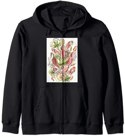 Biology Tropical Pitcher Plants Scientific Haeckel Zip Hoodie