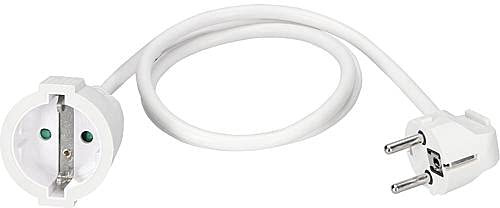 BHATCYK Schuko Extension Cable 1.0 m Pure White H05VV-F3G 1.5