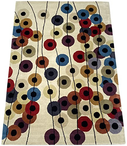 WAWA TEPPICH Wollteppich Mehrfarbig 140 x 200 cm 100% Wolle handgewebt