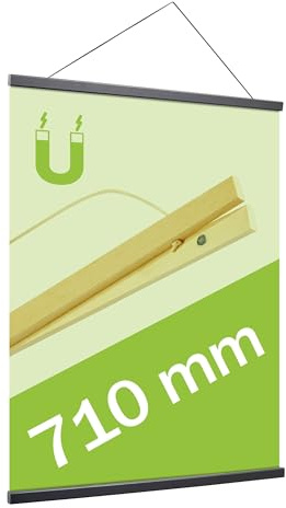SPRINTIS Posterleiste 71 cm, holz, schwarz, magnetische Posterschiene im DIN B1 Format, Poster Aufhänger als gestalterisches Element