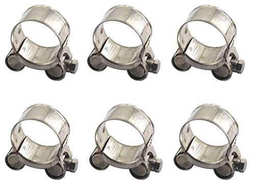 Zerniple T-Bolt Schlauchschelle 32-35 mm, 6 Stück, Silber, Edelstahl, Rohrschellen