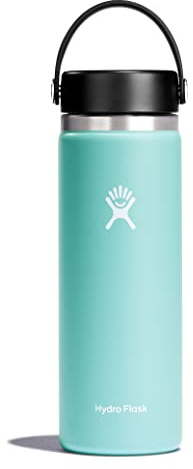 HYDRO FLASK - Water Bottle 591 ml (20 oz) - Vacuum Insulated Stainless Steel Water Bottle with Leak Proof Flex Cap and Powder Coat - BPA-Free - Wide Mouth - Dew