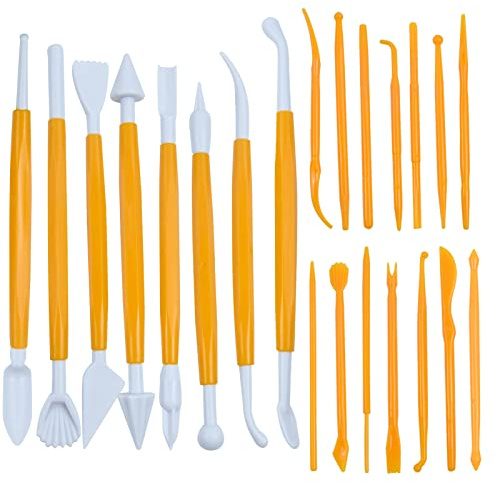 22 st plastlerverktyg, dubbeländad keramik lera skulpteringsverktyg polymer lera verktyg keramik lera modelleringsverktyg hantverk lera modelleringsverktyg för keramik skulptur keramik konstverk hantverk
