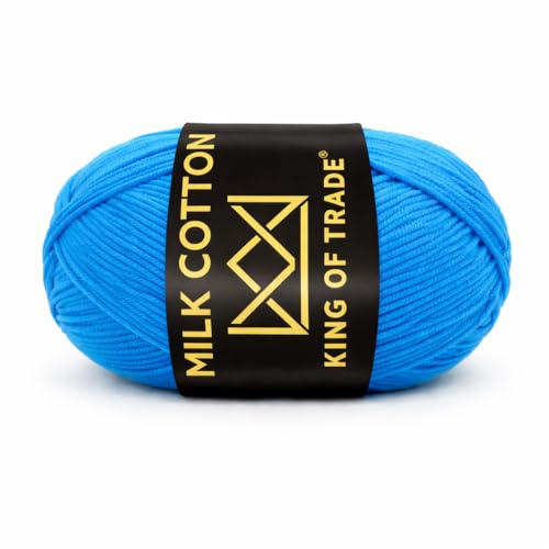 Milchwolle Milchbaumwolle Babywolle Milchgarn Chenille Wolle Makramee Garn Schulgarn Häkeln Stricken 100m 50g 5 Stück Azur Blau