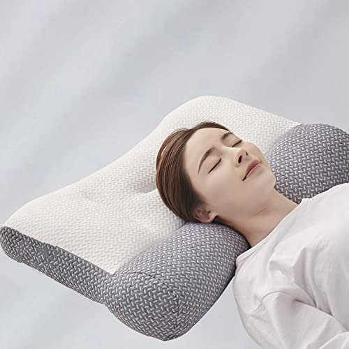 Almohada ergonómica, almohada de apoyo para el cuello para personas que duermen de lado, boca arriba y boca abajo, despierta renovado sin dolor de cuello, almohada antirronquidos, almohada ortopédica