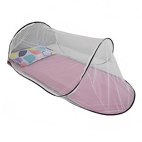 AXTMR Zanzariera Pop-up Portatile, zanzariera per Letto Singolo all Inclusive con Cerniera, Protezione antizanzare Pieghevole,Black,200 * 80cm