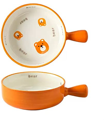 Lasagnera Grande pirofila in ceramica Utensili da forno Pirofile Piatti for la casa Maniglia singola Rotonda Piccola pirofila Rotonda Piatto for lasagne Stampo for torta Teglie da Forno (Color : A)