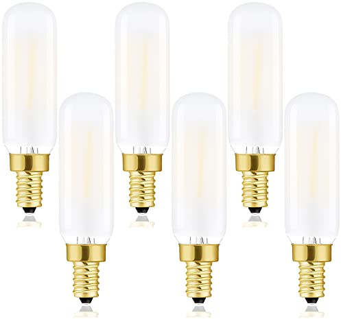 LVYE Dimmable T6 LED Frosted Bulbs, 6W E12 Edison Light Bulbs Soft White 3000K,600lm, 60W Candelabra Incandescent Bulbs Equivalent Vintage LED Filament Edison Candle Bulb with Decorative, 6Pack.