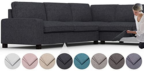 comfortly Bezug für Kivik 5-Sitzer-Ecksofa, Ersatz-Schonbezug, strapazierfähig, 16-teilig, Haustier- und schmutzabweisend, strapazierfähiges Nano-Tech-Gewebe, leicht zu reinigen und zu ersetzen