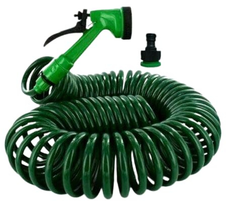 Hampton & Stewart 15M 30M Garden Hose Pipe Expandable Coil Retractable Spray Gun Tap Connector (30M Coil w/Spray Gun)