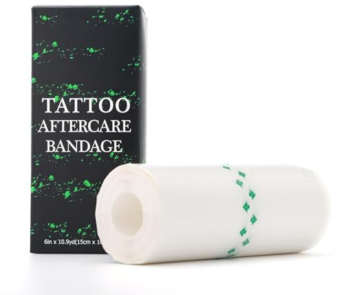 INKin Pellicola Tatuaggi - Rotolo (15cm X 10m) Bendaggio Adesivo per Tatuaggi Pellicola Trasparente Adesiva Film Medicazione Seconda Pelle Coprire l'involucro di Guarigione - Tattoo Defender