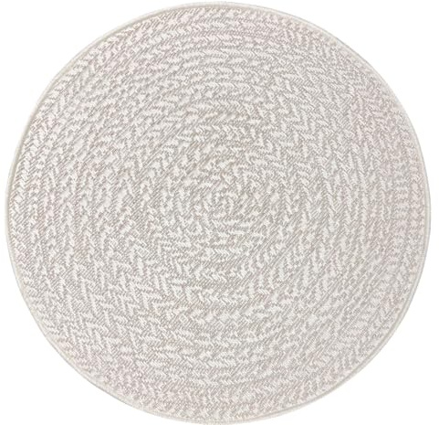 Soil – ca. 80 cm Rund Outdoor Teppich wetterfest Jute-Look Balkon Terrasse | Outdoor Teppich für Balkon, Terrasse & Garten, wetterfest, UV-beständig & pflegeleicht, moderner Jute-Look