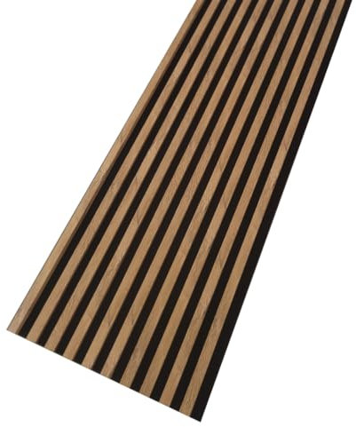 MEBANO. Pannello Acustico MDF 240x53 cm Rovere Naturale Grandson con Lamelle Moderne su Feltro per Rivestimento Parete Effetto Legno