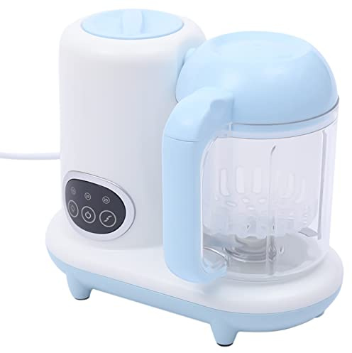 Babynahrungszubereiter Mixer und Dampfgarer für Pürierte Lebensmittel zum Rühren und Dämpfen von Obst Gemüse Getreide Fisch 23.7 * 17.1 * 20.4CM Blau und Weiß