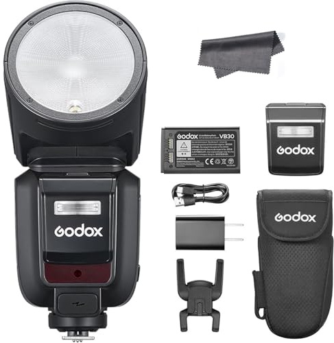 Godox V100-C 100Ws Flash for Canon TTL Speedlight, 400 Full Power Flashes,1.7s Recycle Time,Detachable Sub Flash,2.4G Wireless HSS,Touchscreen Speedlite for Canon Cameras