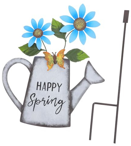 Happyyami Gartendeko Aus Metall Kesselform Gartenpfähle Metallhandwerk Gartenornamente Für Haushalt Dekorative Gartenpfähle Terrasse Stake Decor Blumentopf Stake Bunte Blumentopf