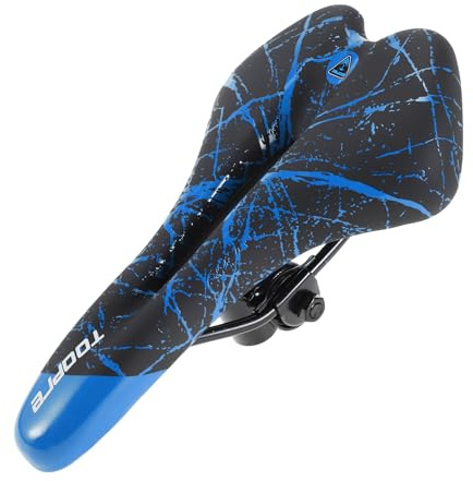 BULLSPANN Sella Universale per Bicicletta, Sella da Bici Traspirante per Uomini e Donne, Cuscino per Sella da Bicicletta in PU Ammortizzante per Mountain Bike e Bici da Strada, Blu