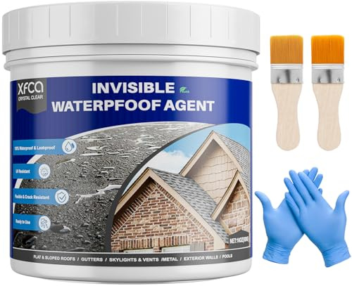 Transparente Wasserdichte Beschichtung, 500g Dichtungsmasse Wasserdicht, Flüssige Unsichtbare Dichtmasse Wasserdicht, Leck Wasserdichter, für Dach, Wand, Badezimmer, Innen und Außen