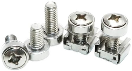 Generisch 10er-Set Schrankschrauben for Netzwerkspeicherserver-Router A2 304 Edelstahl Rack-Montage Käfigmuttern Schrauben und Unterlegscheibe M5x16 M6x16(M6x20 Screw 10pcs)