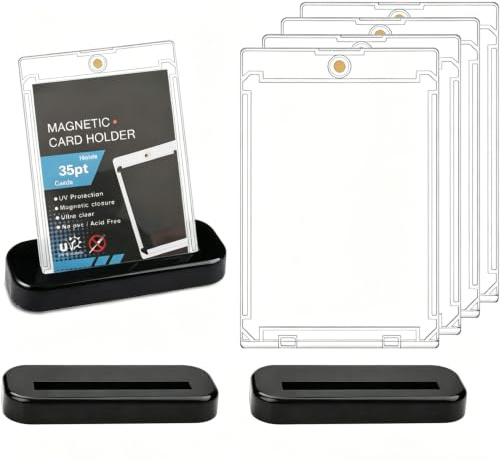 4 Piezas 35pt Magnéticas Tarjetero, Protección UV Magnetic Card Holder
