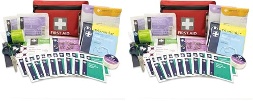 LEWIS PLAST Kit Completo De Primeros Auxilios 92 Piezas De Primeros Auxilios Al Aire Libre - Kit Que Cumple Con Las Normas Europeas Para Interiores Y Actividades Al Aire Libre (Paquete de 2)