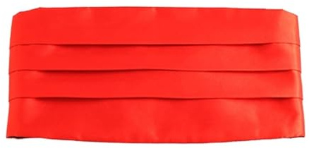 XPJYUA Kummerbund Klassischer Kummerbund for Herren, Schwarz, Rot, Weiß, Satin, elastisches Bauchband, formelle Hochzeits-Smoking-Kummerbunde(Red)