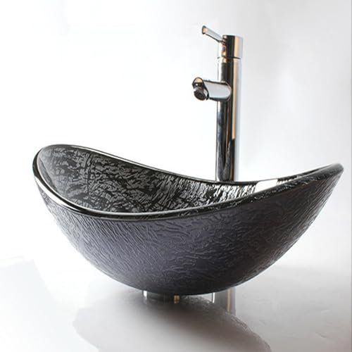 Aioneer Bathroom Tempered Glass Washbasin Is Durable And Easy To Clean Hotel Home Bathroom Art Countertop Basin
