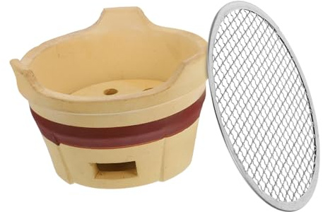 Hemobllo Barbecue in Terracotta Portatile Per Esterni Fornello Carbonella Resistente e Compatto Grill Per Campeggio e Cucina All Aperto Small Clay Stove Per Barbecue