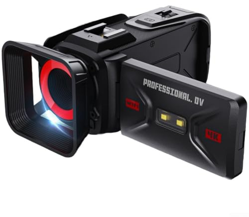 ZYNCUE Videocamera digitale con WiFi e registrazione HD 4K, display da 3 pollici, batteria ricaricabile e supporto fino a 512 GB di spazio di archiviazione per campus e uso retrò
