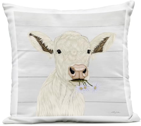 Stupell Industries Opal Baby Cow Portrait Outdoor Printed Pillow, design by Ashley Justice