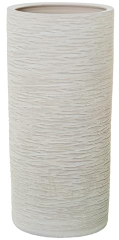 DRW Portaombrelli Ceramica Rotondo Beige Ø25x50cm