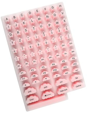 Oxxggkao Keycap Height Extenders Silicone Keyboard Protectors Nails-Friendly Risers Nails Art Type Keycap Stickers Raised Defender