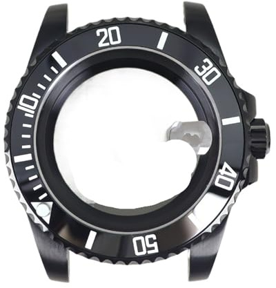 1 st 40 mm klockfodral 120 klick for NH35 NH36 NH34 NH39 NH70 gummiband Safirkristallglas(Case 81)