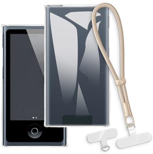 OAGELIM Hülle und Handgelenksband für iPod Nano 7th - Gold | 2.5 2-in-1 schützende Telefonhülle mit abnehmbarem Lanyard und Befestigung, verlustsicheres Handgelenkbändchen