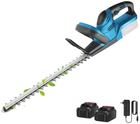 Cortasetos Bateria, Cortasetos Electrico 800W,Corta Setos Jardin Electrico,Batería de 7500 mAh, Cuchilla de 55 cm, Separación Entre Dientes de 15 mm, Velocidad 20000 RPM, para Poda de Jardin