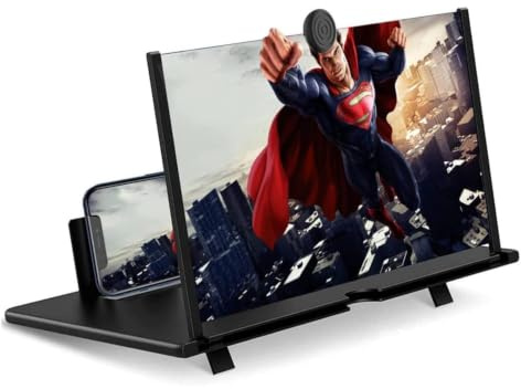Goevcclei 18 Inch phone magnifier screen,HD Phone Amplifier with Folding Stand Holder Portable Movie Video Game Enlarger 3d Movies Phone Projector Universal Smartphone Viewer