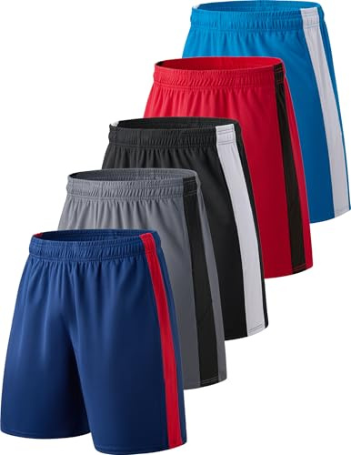 Liberty Imports Atletiska nätshorts med fickor, marinblå/grå/svart/himmelsblå/röd, L herr, Marinblå/grå/svart/himmelsblå/röd, L