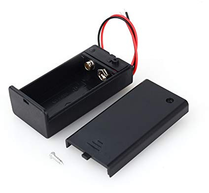 Samfox Custodia porta Batterie - Scatola porta Batterie 9V Volt, Custodia CC w/Conduttore con Coperchio Interruttore ON/OFF Durevole