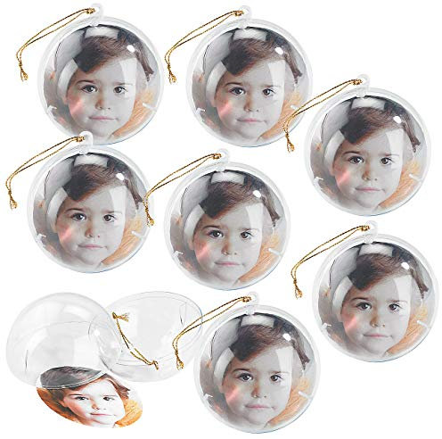 Your Design Weihnachtskugel mit Foto: 8er-Set transparente Weihnachtsbaum-Kugel für Ihre Fotos (Weihnachtskugeln, Kugeln, Bilderrahmen)