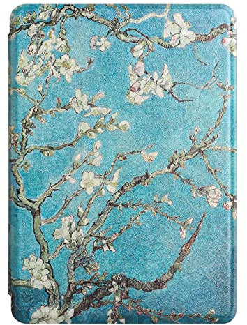 MOKASE Hülle Kompatibel mit 6 Kindle Paperwhite (Fit 2012,2013,2015,2016 Version), Modellnummer: EY21 / DP75SDI, Synthetik Leder Hart Schutz Fall mit Intelligente Schlaf/Aufwach Funktion, Blossom