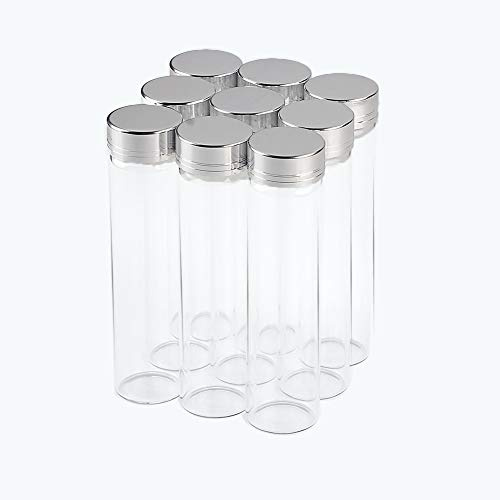 12pcs 60ml Botellas de Vidrio Transparente con Cubierta de Aluminio Plateado Muy Hermoso